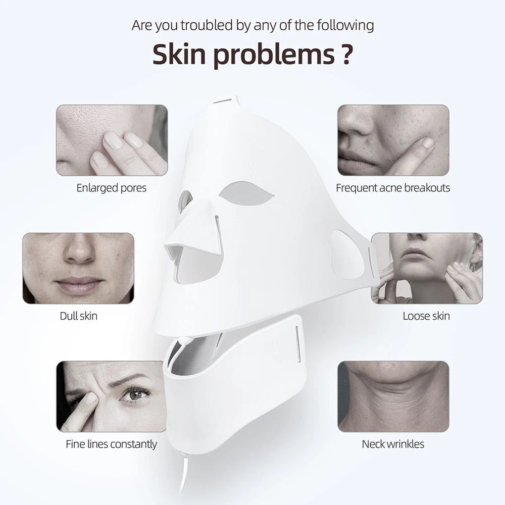 Foreverlily 7 Colors Photon Face Neck LED Mask Silicone