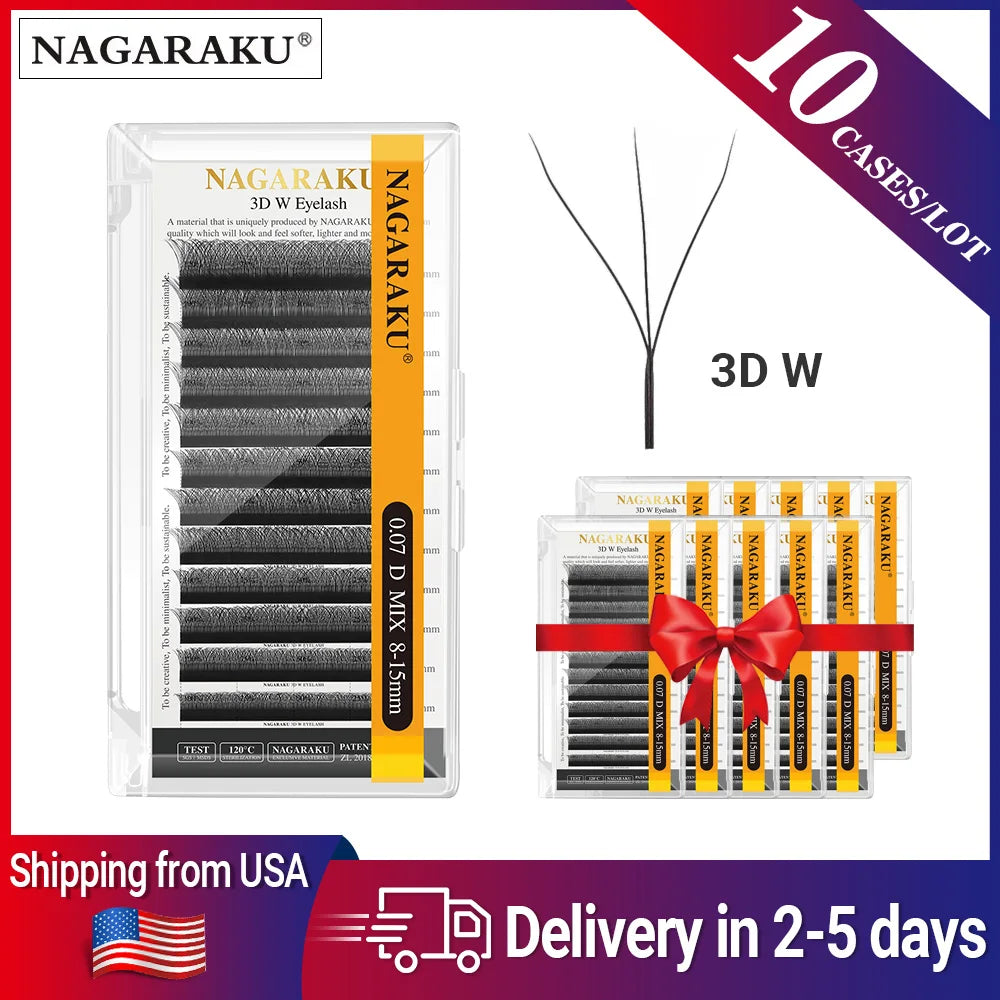 NAGARAKU W Shape 3D 4D 5D Synthetic Eyelash Extensions