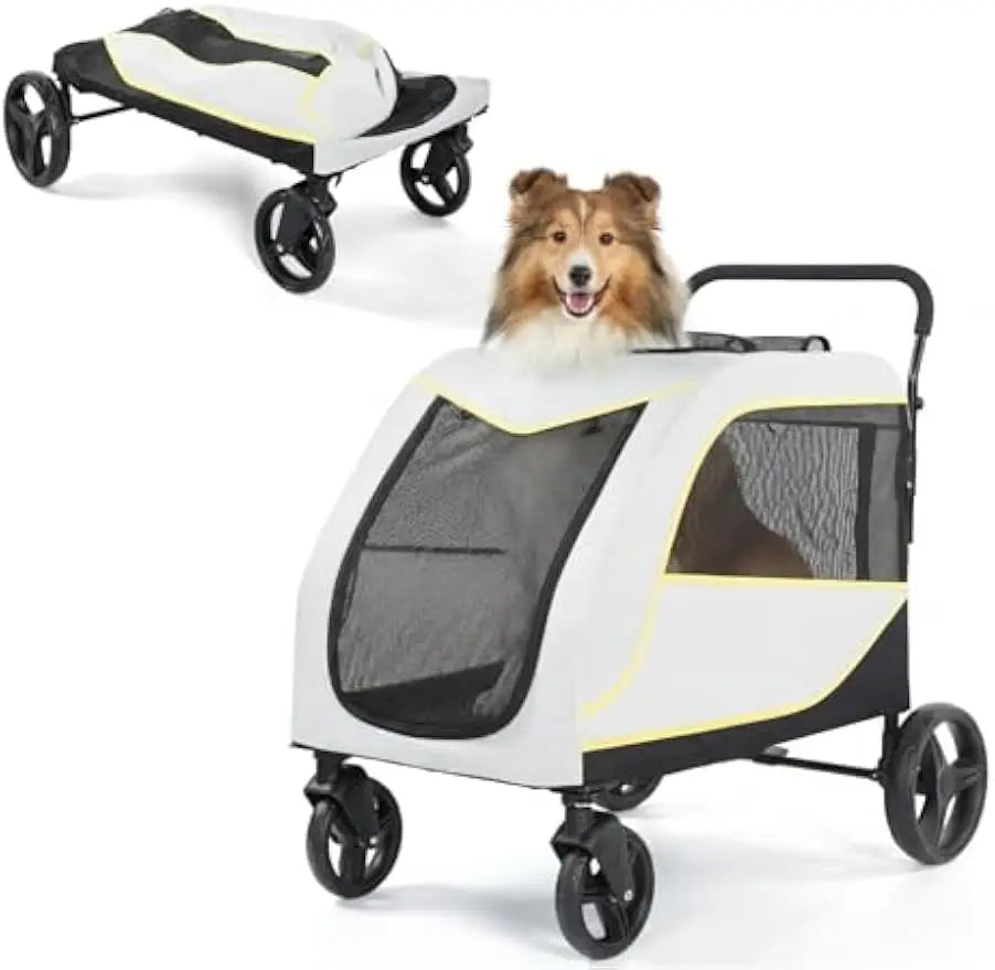 Garvee Foldable Pet Stroller For Dogs And Cats Breathable Carrier