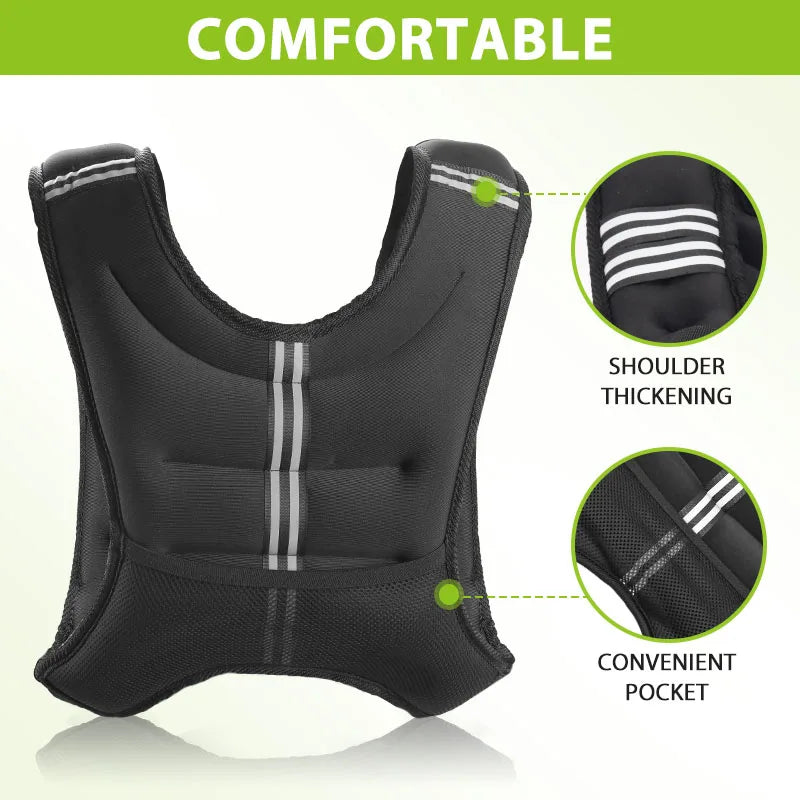 Reflective Weighted Vest With Iron Pellets For Training And Running