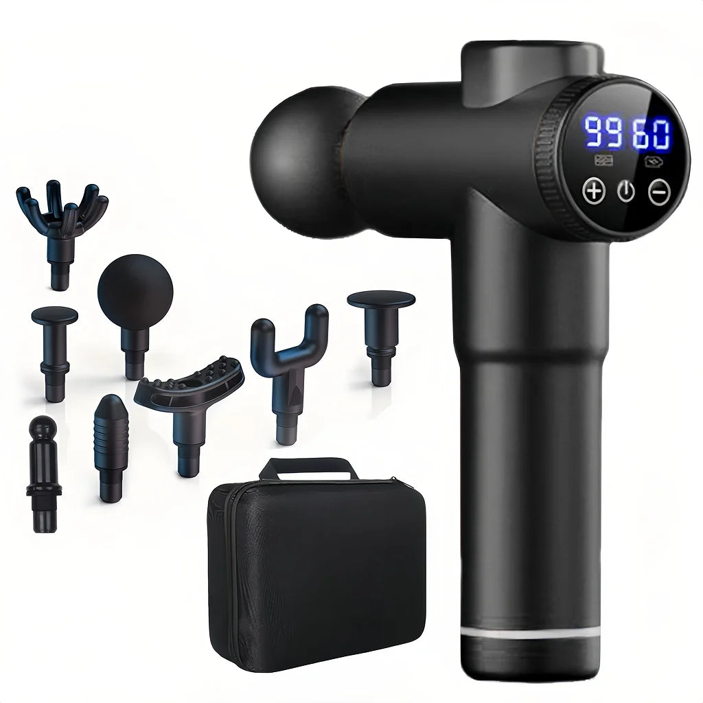 Multi Speed Massage Gun With 8 Attachments Deep Tissue Massager