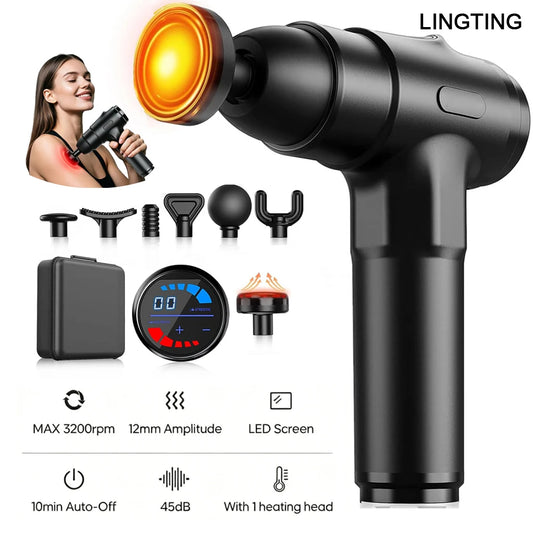 LINGTENG Deep Tissue Massage Gun With 7 Heads And Storage Case