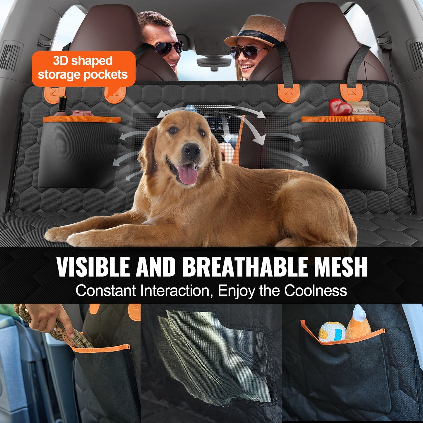 SucceBuy Back Seat Extender Car Seat Cover With Mesh Window