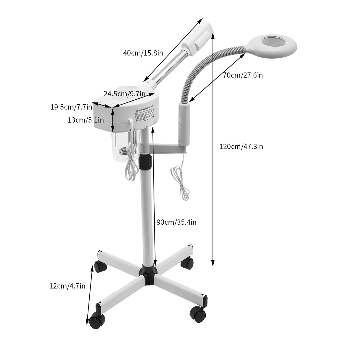 Bymaocar Professional Ionic Facial Steamer With Magnifying Lamp