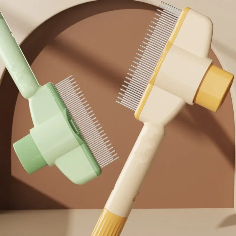 Stainless Steel Dog Grooming Comb Self Cleaning Massage Brush