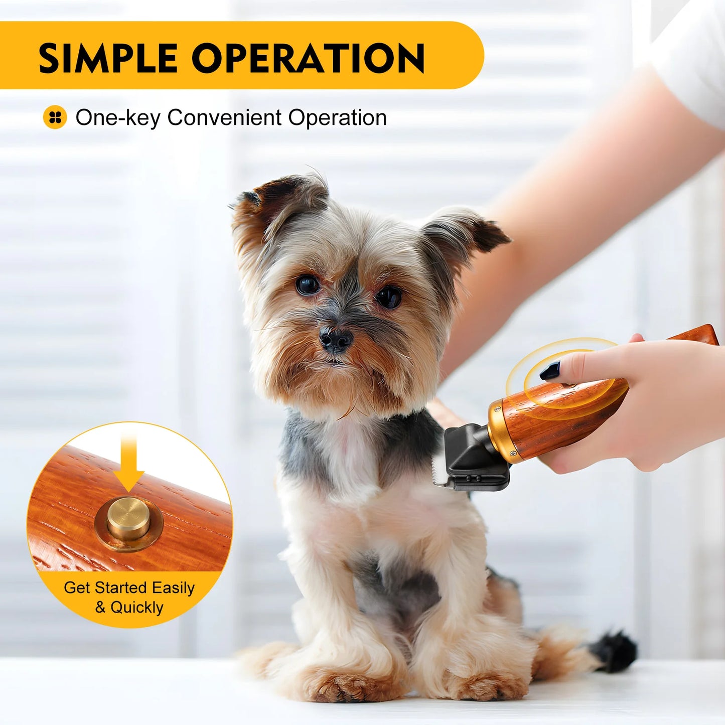 Bymaocar Electric Pet Clipper 55W Pro Corded Low Noise Trimmer