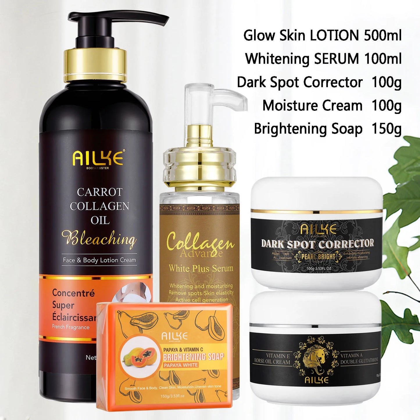 AILKE Collagen 5-In-1 Skin Care Kit For Face And Body