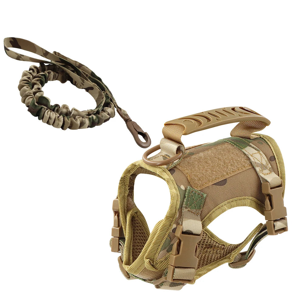 PETRAVEL Tactical Puppy Harness Leash Set For Small Dogs Training
