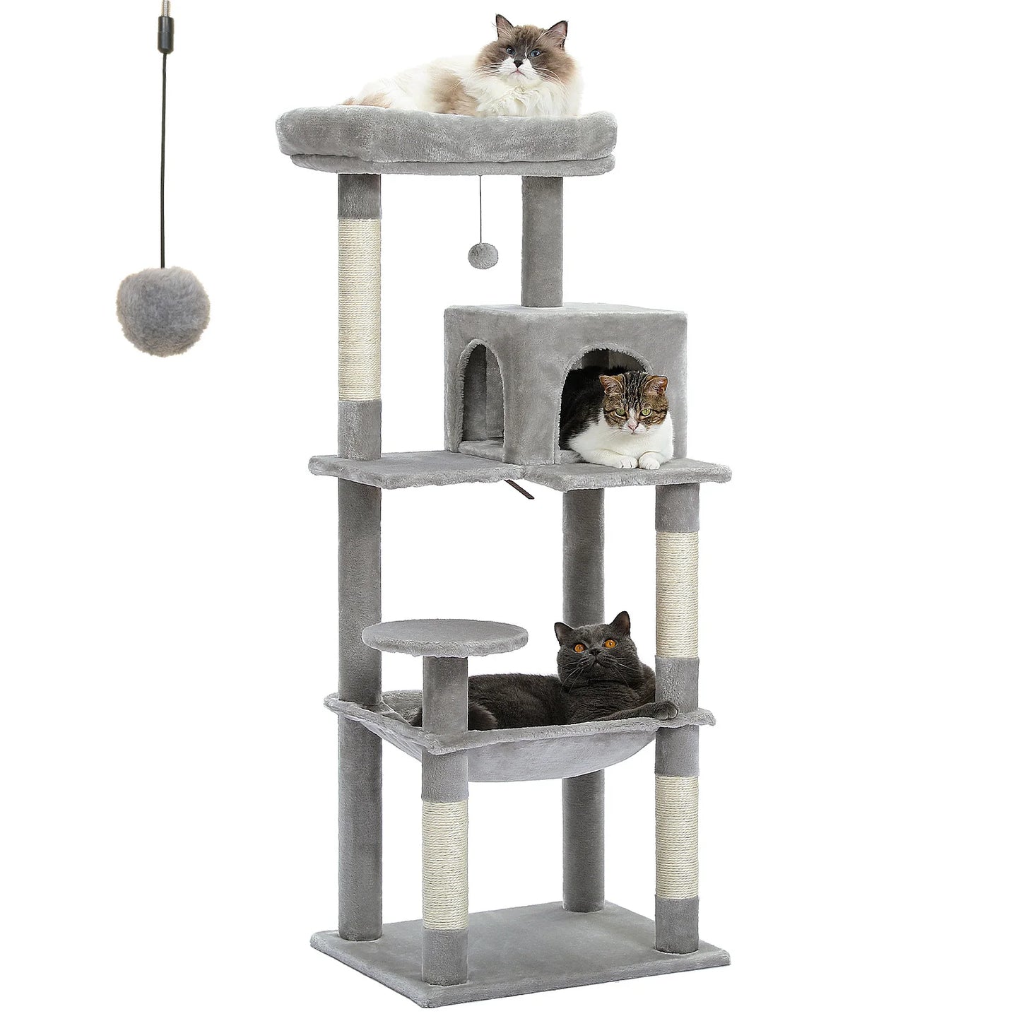 PAWZ Road Cat Tree Indoor 5 Level Tower For Large Cats Cozy Condo Perch