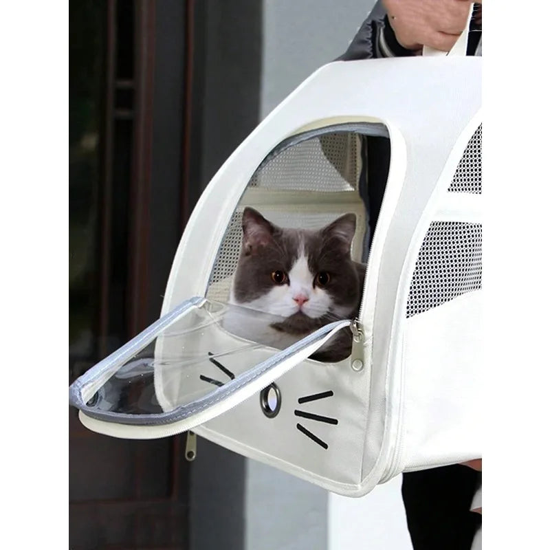 Transparent Breathable Oxford Cloth Pet Backpack Carrier