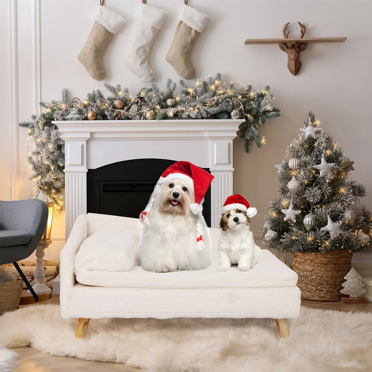 BINGOPAW Elevated Pet Sofa Bed With Waterproof Cozy Cushion