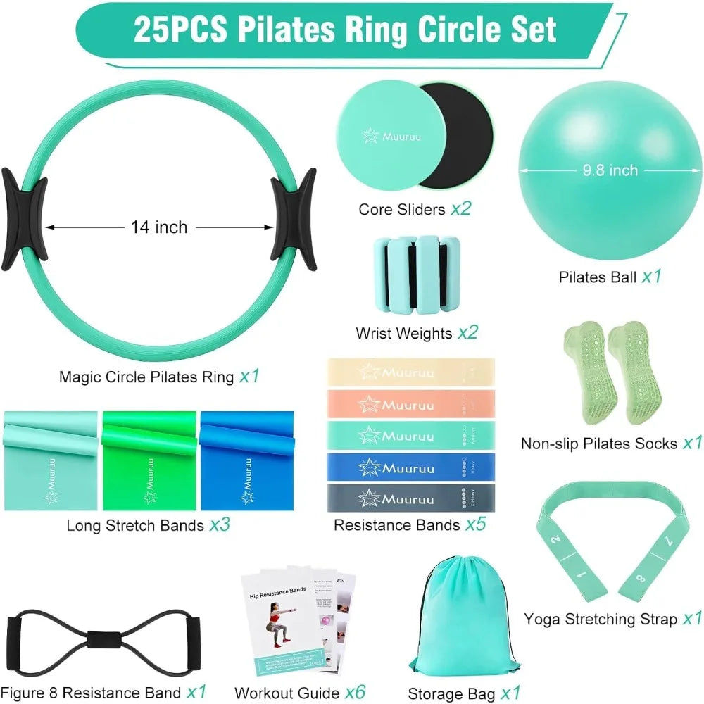 YTYIN Pilates Equipment Kit for Home Workout Ring Ball Set