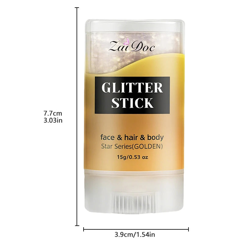 ZaiDoc 12pcs Glitter Stick 6 Colors 15g Each Shimmer Makeup for Face Hair Body Sparkling Cosmetic Glitter for Party Festival Rave SkinFriendly Easy to Use