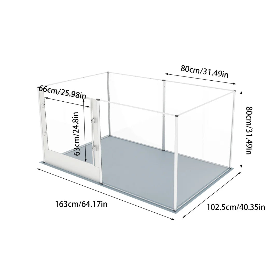 BINGOPAW Clear Acrylic Pet Playpen Whelping Pen Cage Waterproof Pad