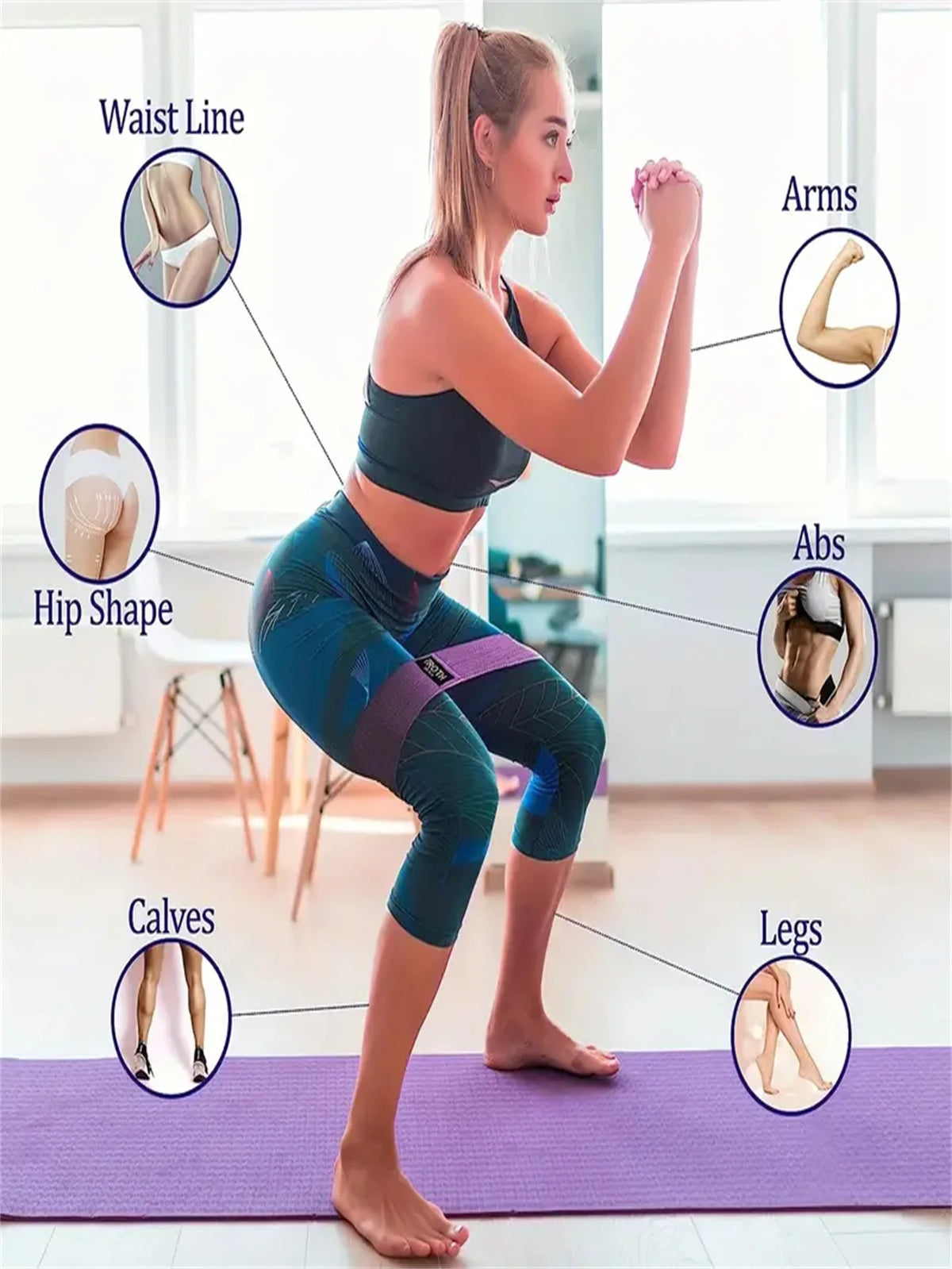 Pilates Yoga Resistance Bands For Legs Booty And Flexibility
