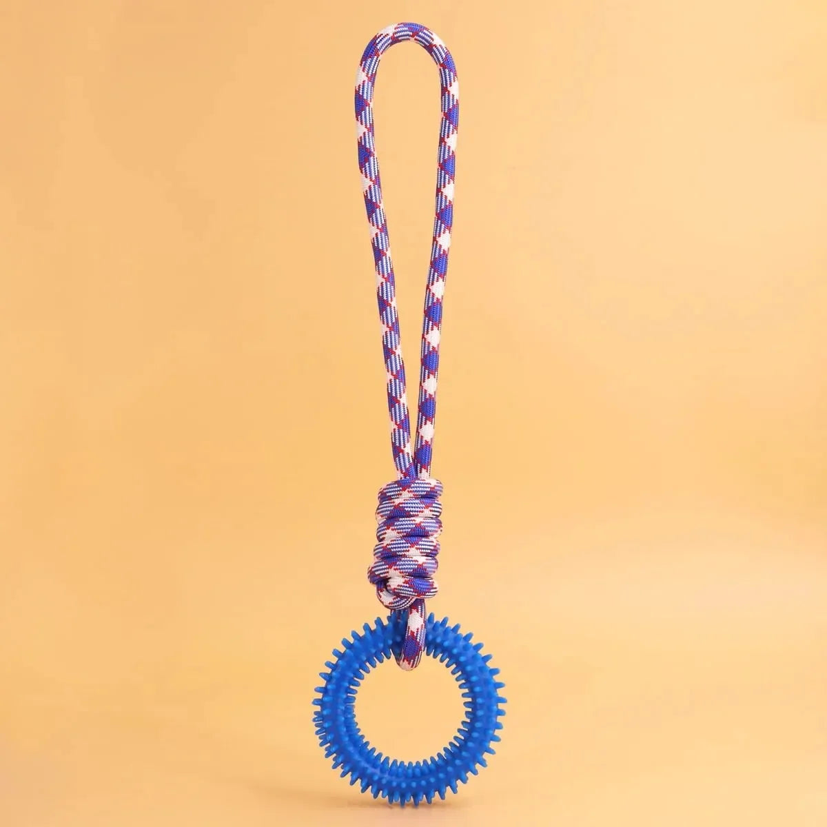 Durable Nylon Rope Dog Chew Toys Colorful Woven Knot Rubber