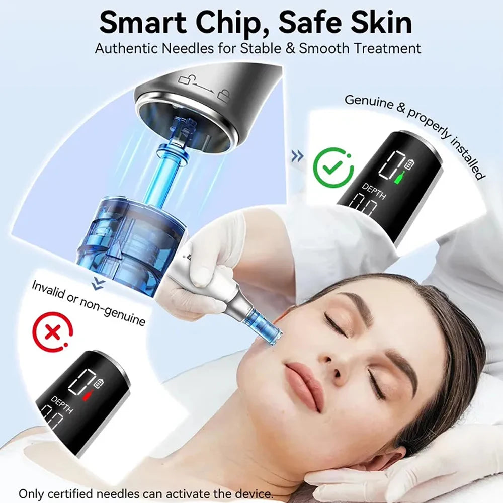 Dr Pen M9 Electronic Derma Pen Updated Tool with 2pcs 0.2mm Nano Needle Cartridge