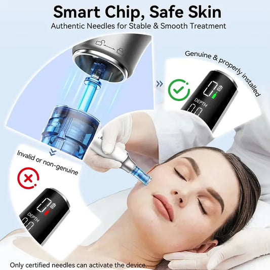 Dr Pen M9 Electronic Derma Pen Updated Tool with 2pcs 0.2mm Nano Needle Cartridge
