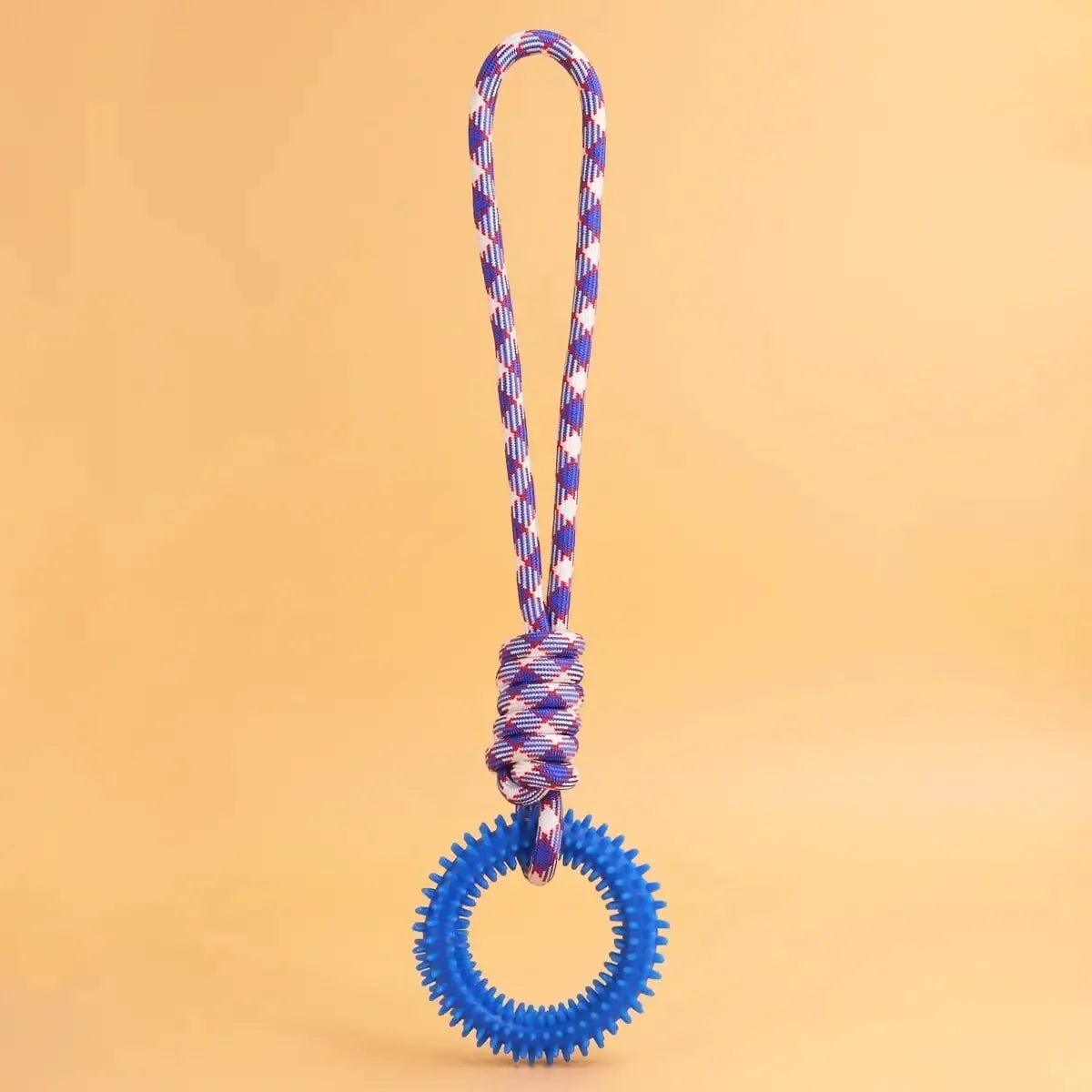 Durable Nylon Rope Dog Chew Toys Colorful Woven Knot Rubber