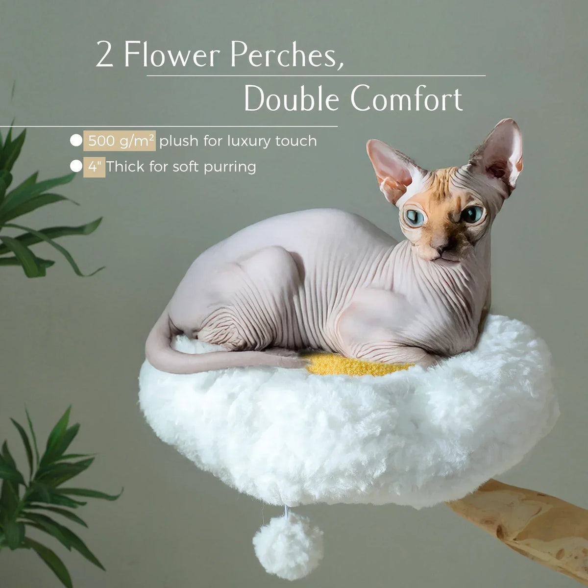 Multi-Level Cat Tree With Sisal Scratching Post And Basket Bed
