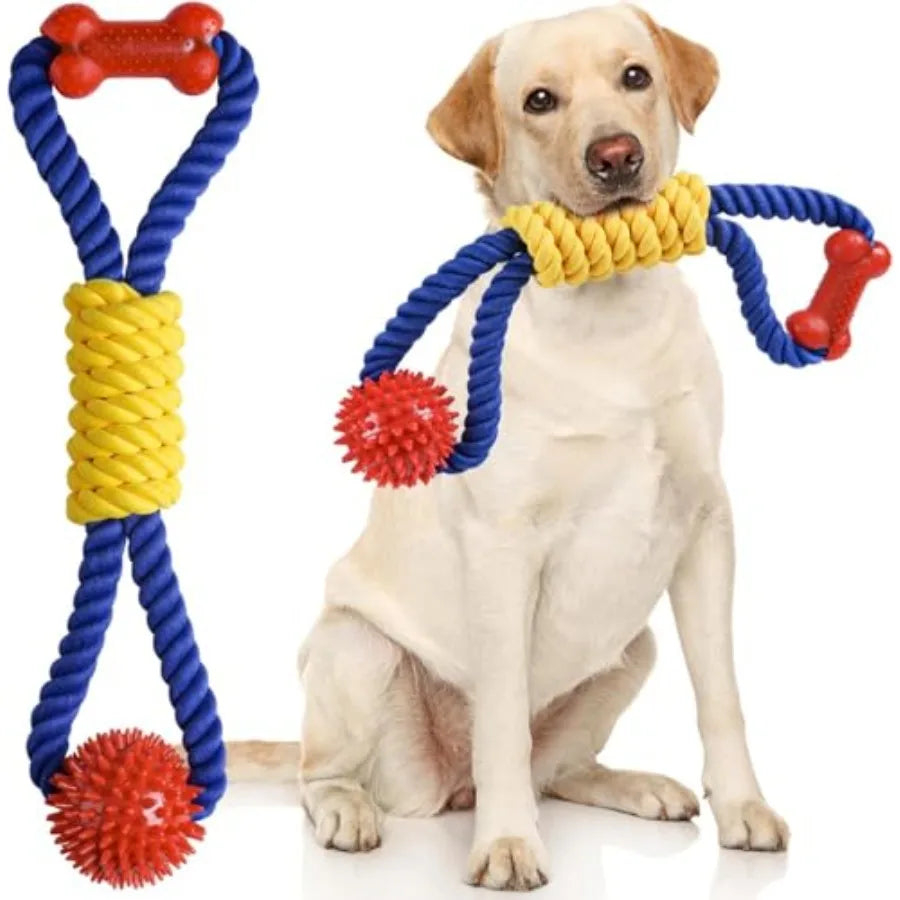 Interactive Dog Rope Tug Toy, Durable Chew And Pull Toy