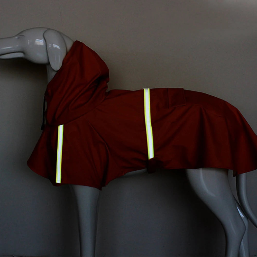 Dog Hooded Raincoat Reflective Waterproof Cloak Style For Dogs