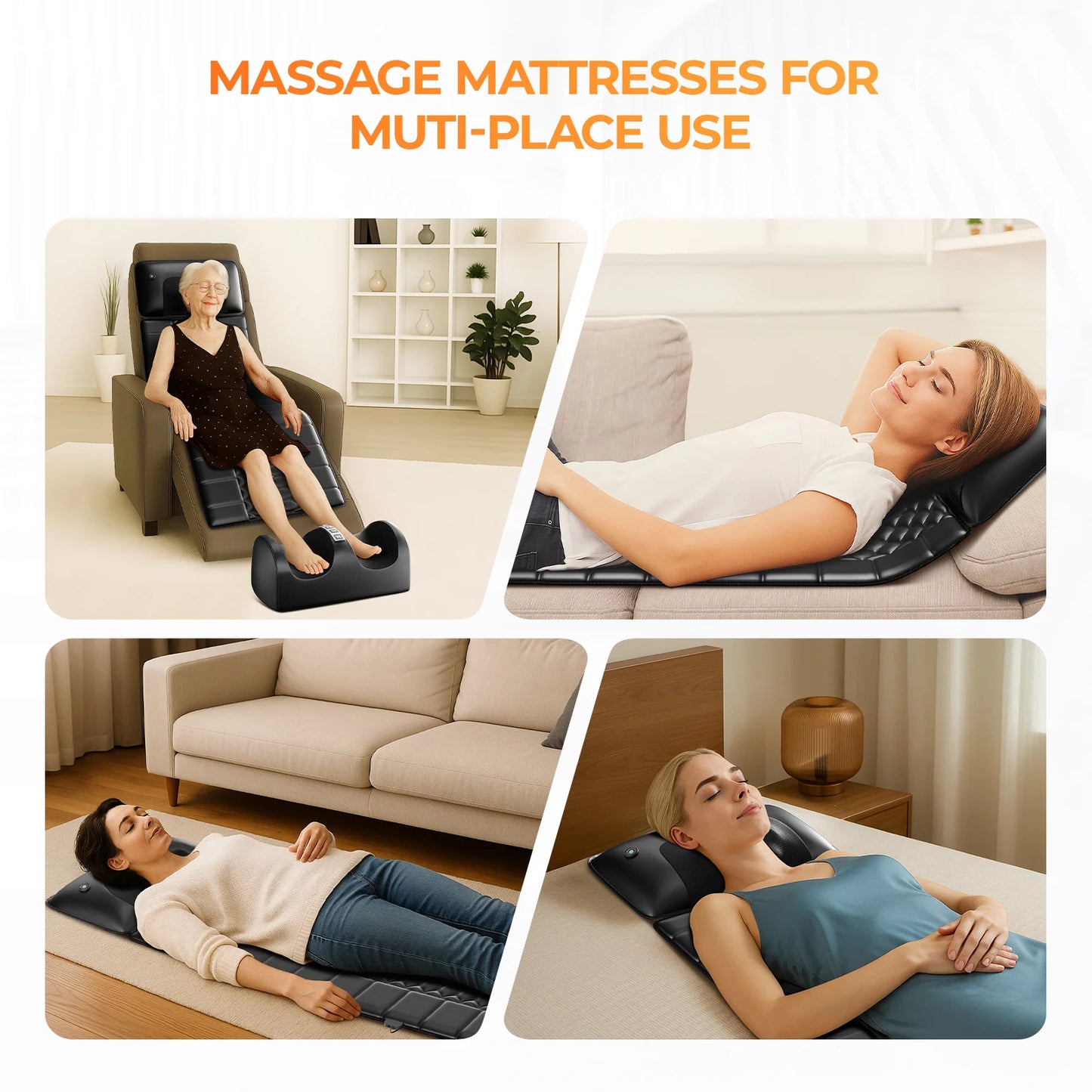 HOMEMASSA Shiatsu Full Body Massage Mat With Heat And 10 Motors