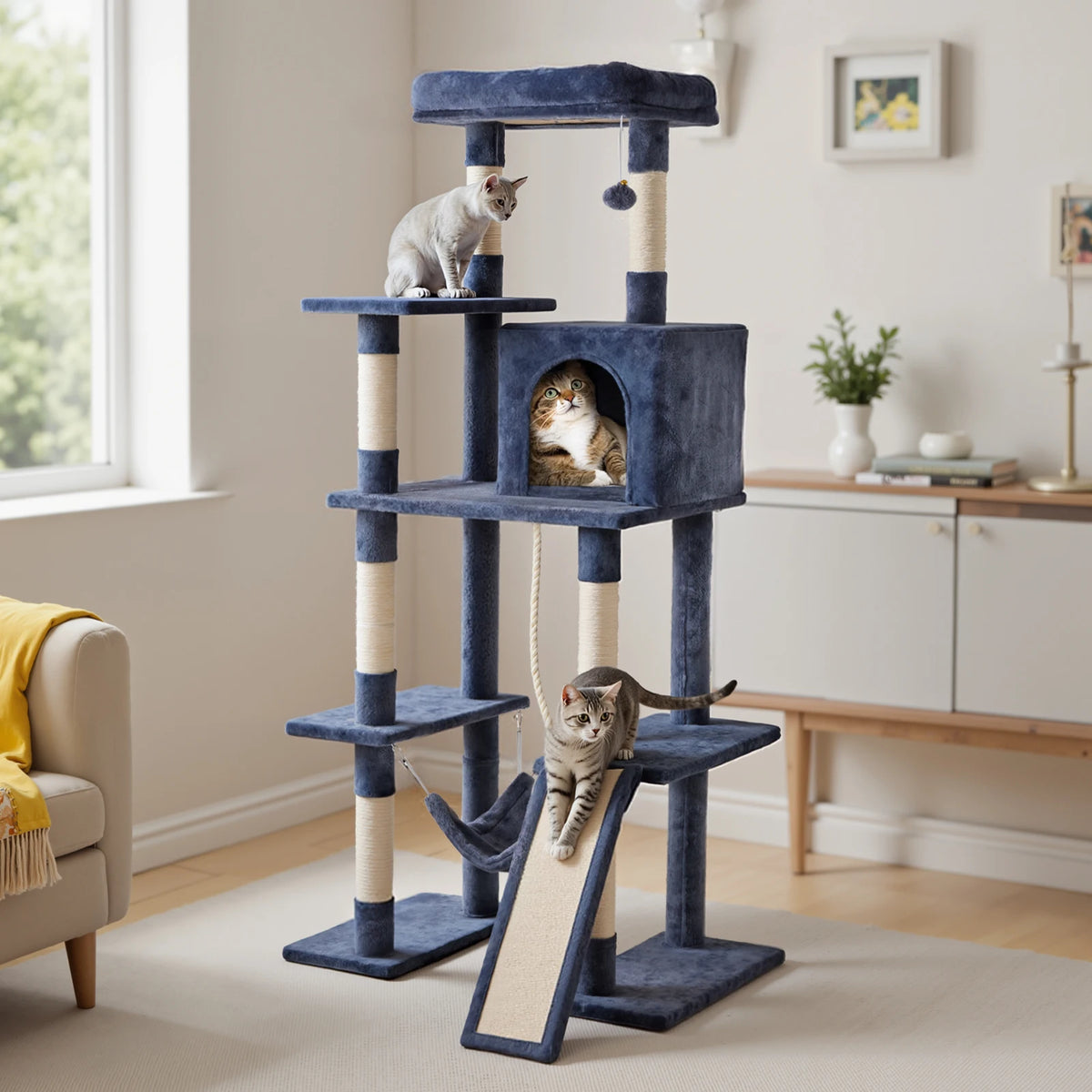 JHK Multilevel Cat Tree Tower With Sisal Scratching Posts