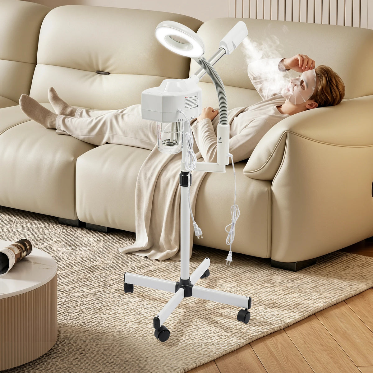 Bymaocar Professional Ionic Facial Steamer With Magnifying Lamp