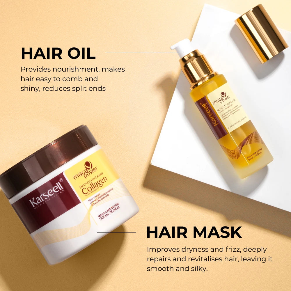 Karseell Collagen Hair Mask And Argan Oil Serum Set