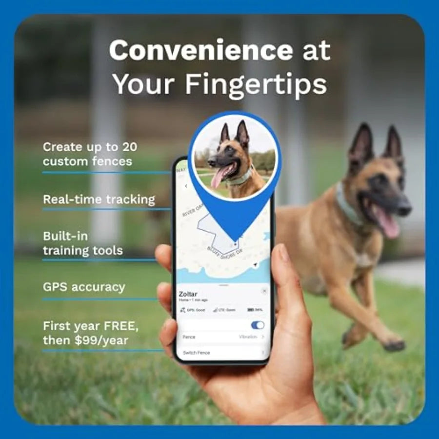 Wireless GPS Dog Fence Tracking Collar Waterproof App Controlled