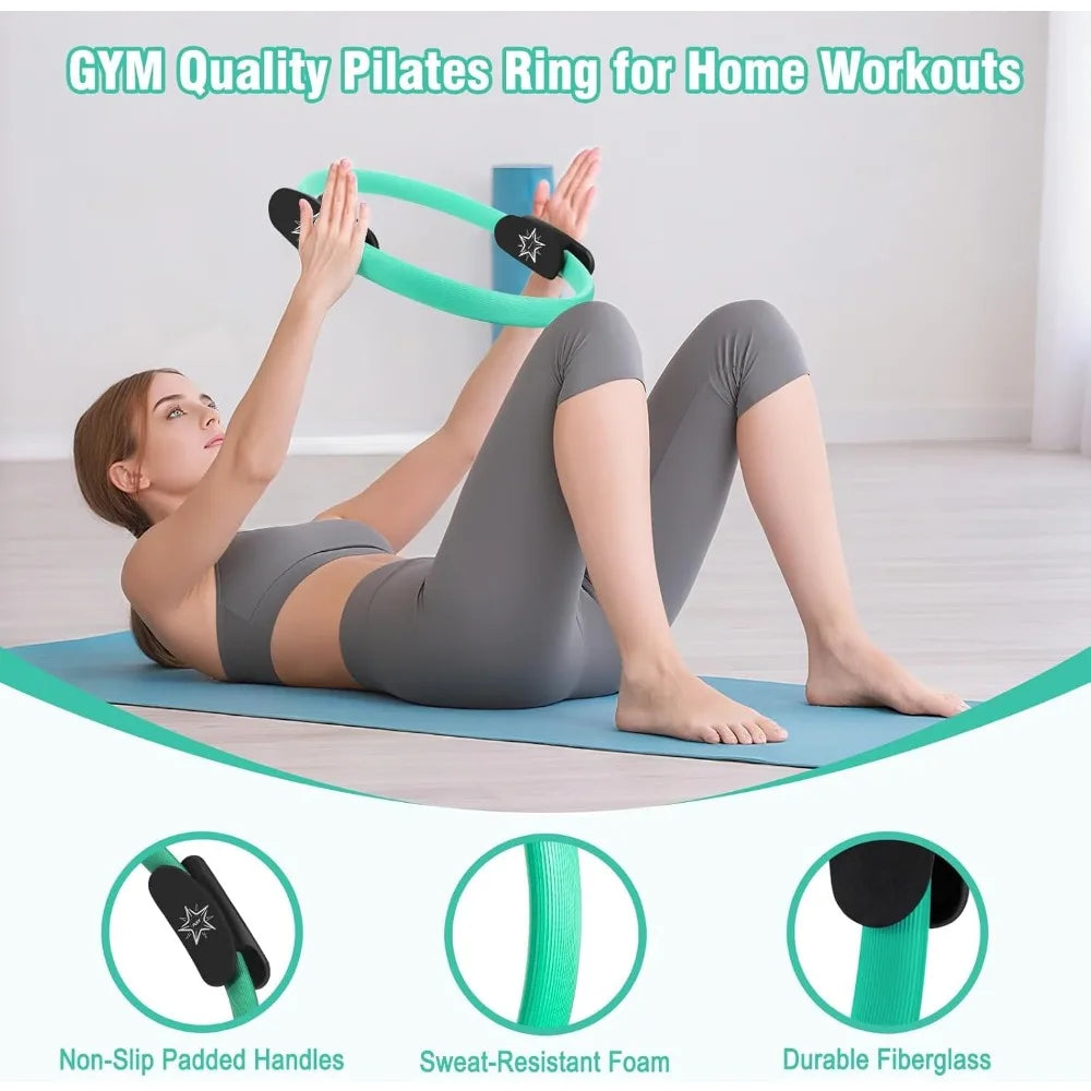 YTYIN Pilates Equipment Kit for Home Workout Ring Ball Set