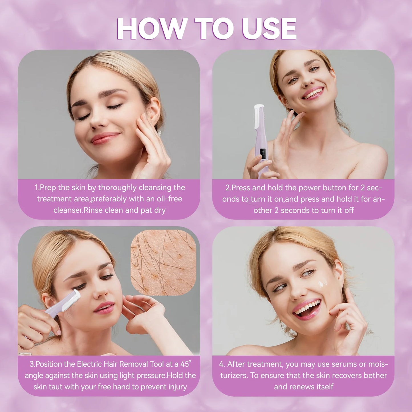 Dermaplane Razor For Women Facial Hair Removal Peach Fuzz