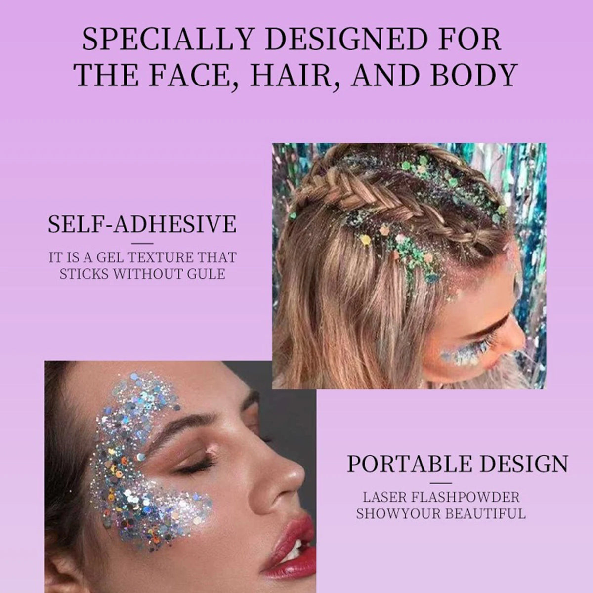 ZaiDoc 12pcs Glitter Stick 6 Colors 15g Each Shimmer Makeup for Face Hair Body Sparkling Cosmetic Glitter for Party Festival Rave SkinFriendly Easy to Use