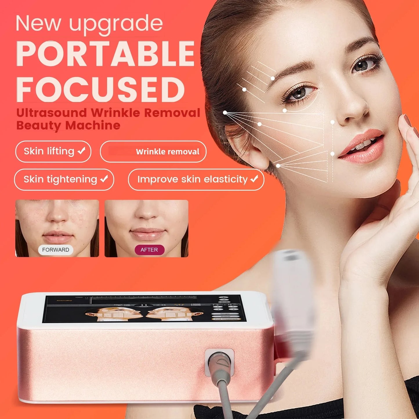 Portable 7D Lifting And Firming Beauty Instrument With Ultrasonic Technology