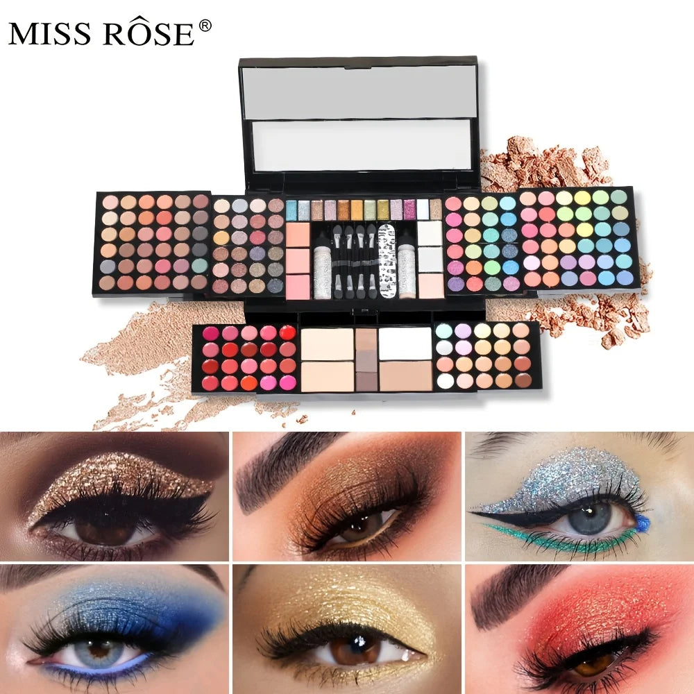 All-round Complete Cosmetic Gift Box Contains Lipstick and Eyeshadow Palette, Long-lasting Smudge-resistant Makeup Formula, Exquisite Packaging, Ideal Present for Christmas and All Festive Occasions