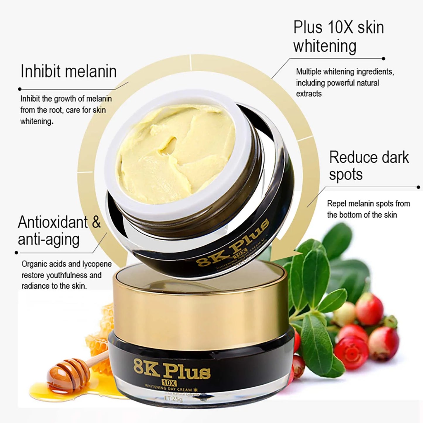AILKE Whitening Face Cream With Collagen Glutathione For Skin Types