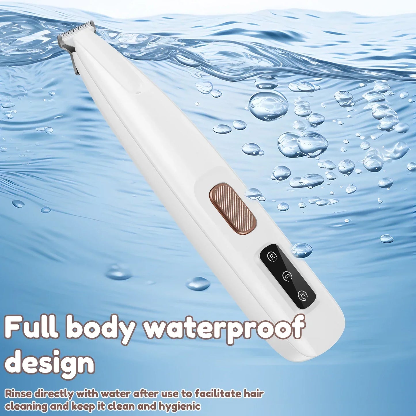Dog Paw Trimmer With LED Light Waterproof Pet Grooming Clippers