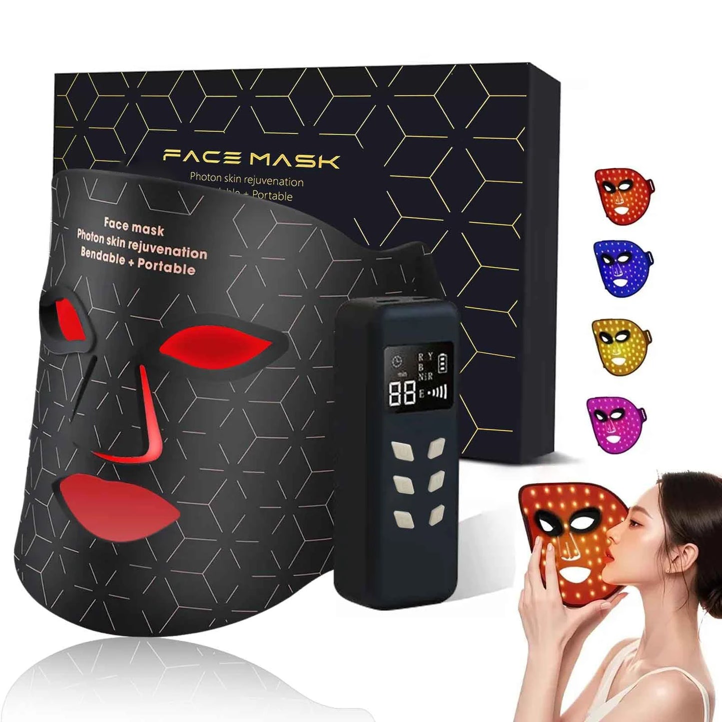 UBilli 4 Modes Portable Led Face Mask Red Light Therapy