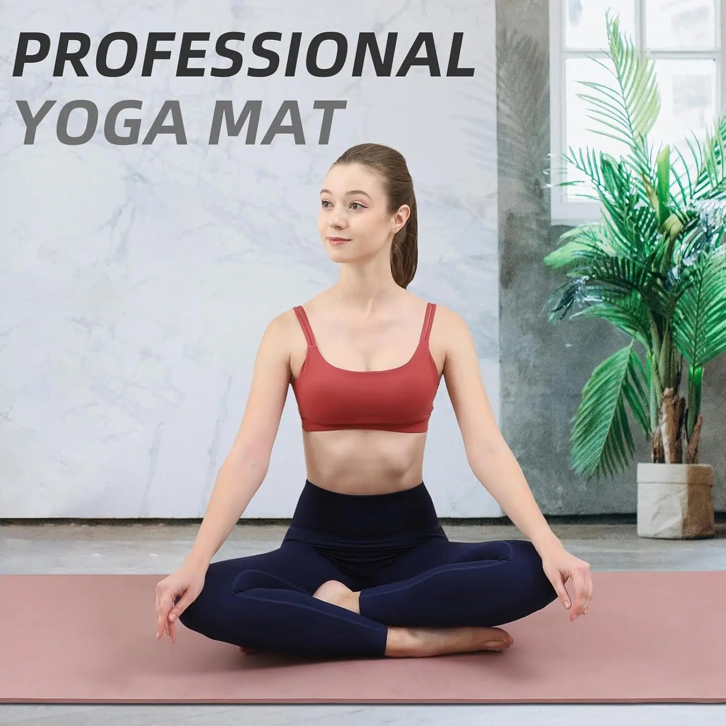 Extra Thick Yoga Mat TPE Anti Slip Lightweight For Fitness