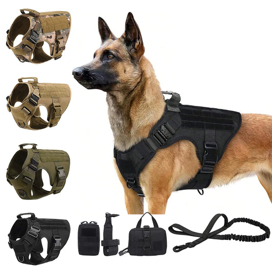 PETRAVEL CN Tactical Dog Harness Vest With Molle Pouches