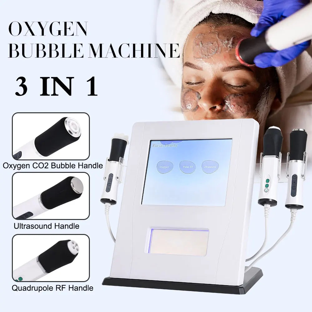 3 in 1 Oxygen Therapy Facial Machine Whitening Co2 Bubble Facial Machine Oxygen Jet Facial Machine