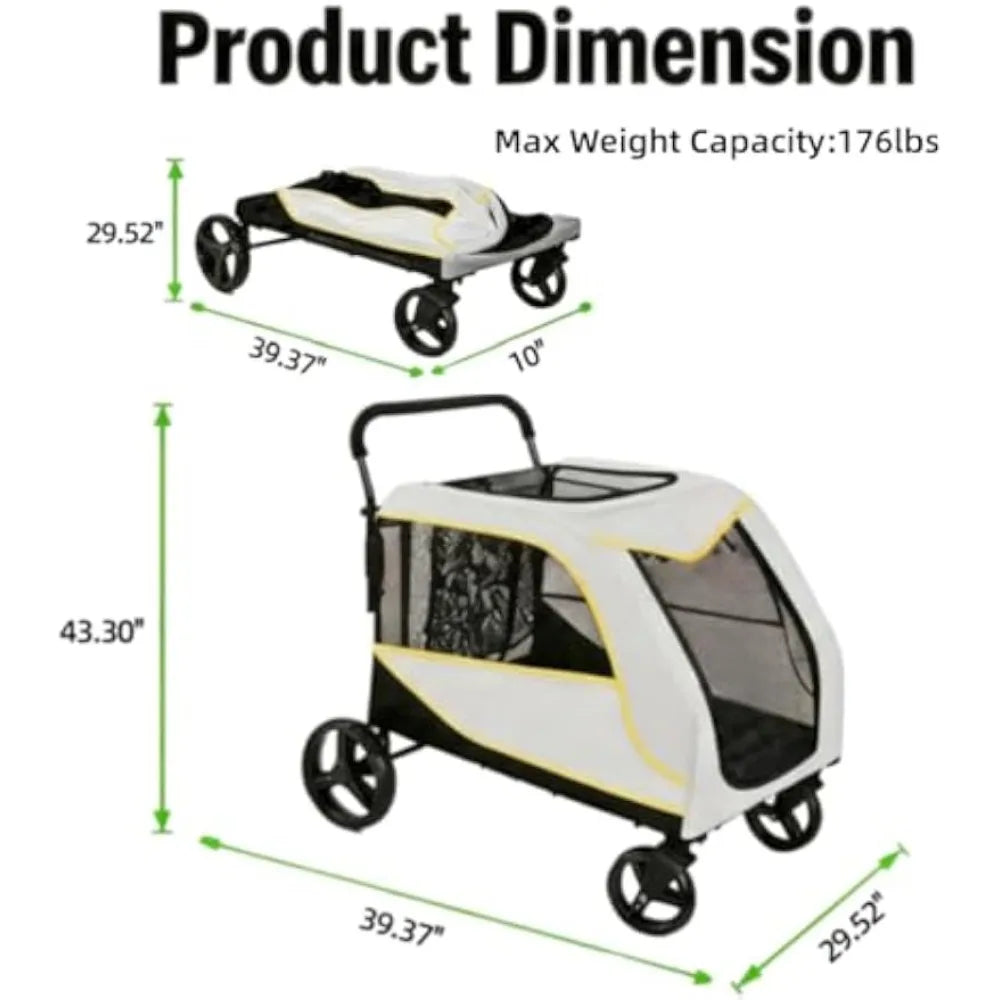 Garvee Foldable Pet Stroller For Dogs And Cats Breathable Carrier