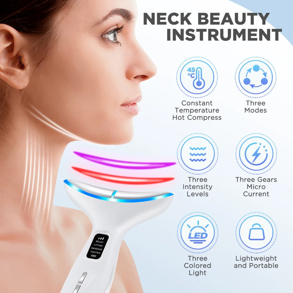 Agdoad LED Light Microcurrent Face Neck Lift Beauty Device