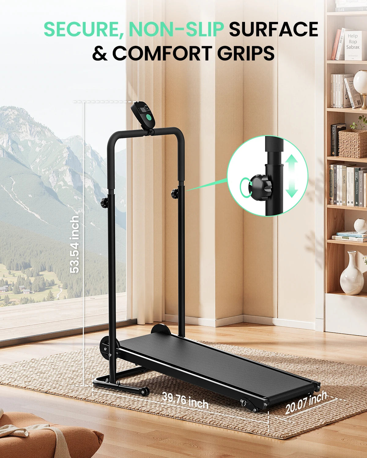 AKLUER Non Electric Treadmill With Dual Flywheel And Adjustable Incline