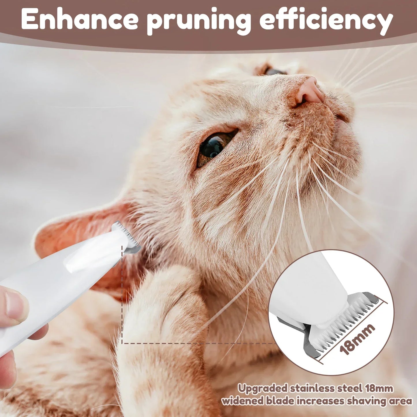 Dog Paw Trimmer With LED Light Waterproof Pet Grooming Clippers