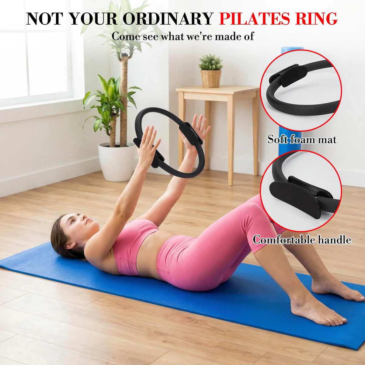 Pilates Training Set With Ring Exercise Ball Resistance Bands
