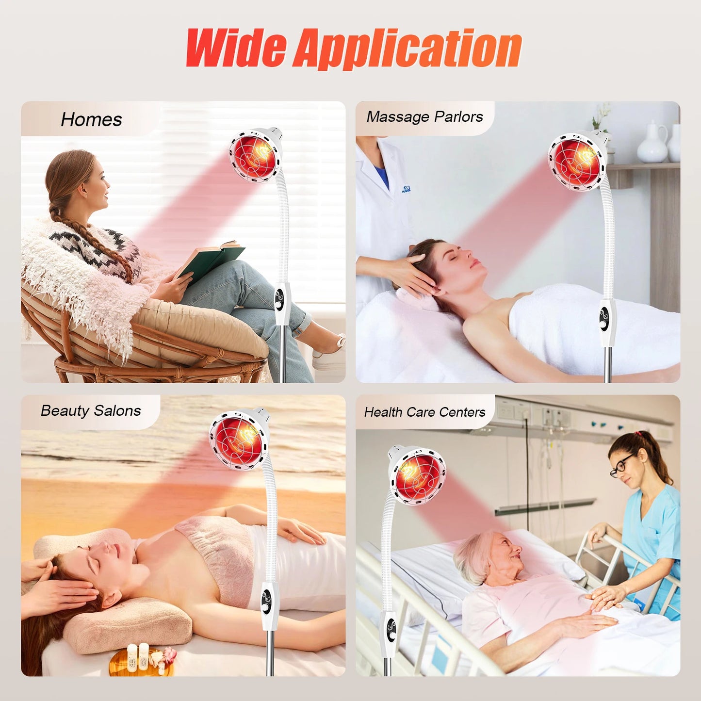 275W Adjustable Infrared Heat Lamp Rotatable for Muscle and Joint Pain
