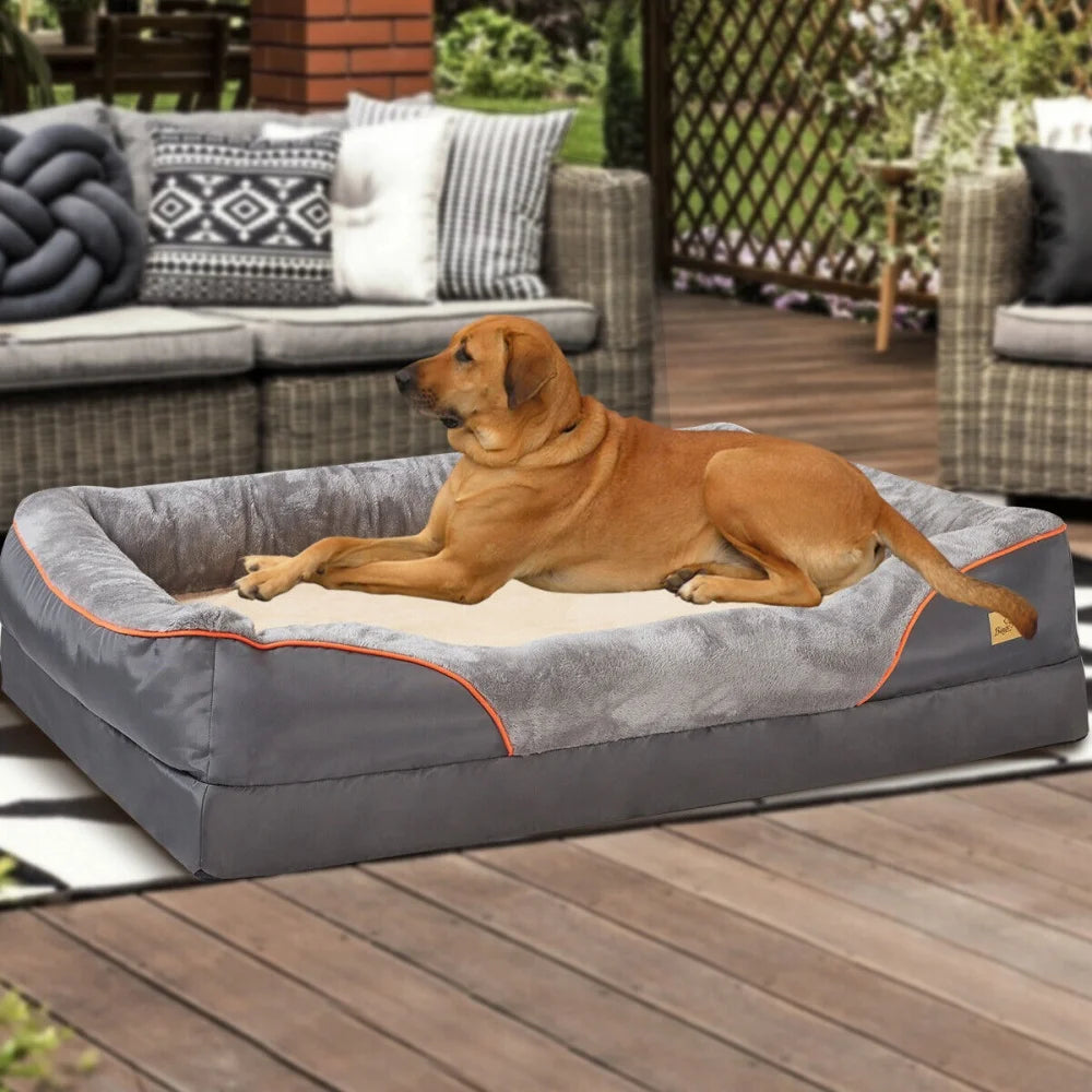 BORWART Orthopedic Memory Foam Dog Bed Sofa With Waterproof Removable Cover