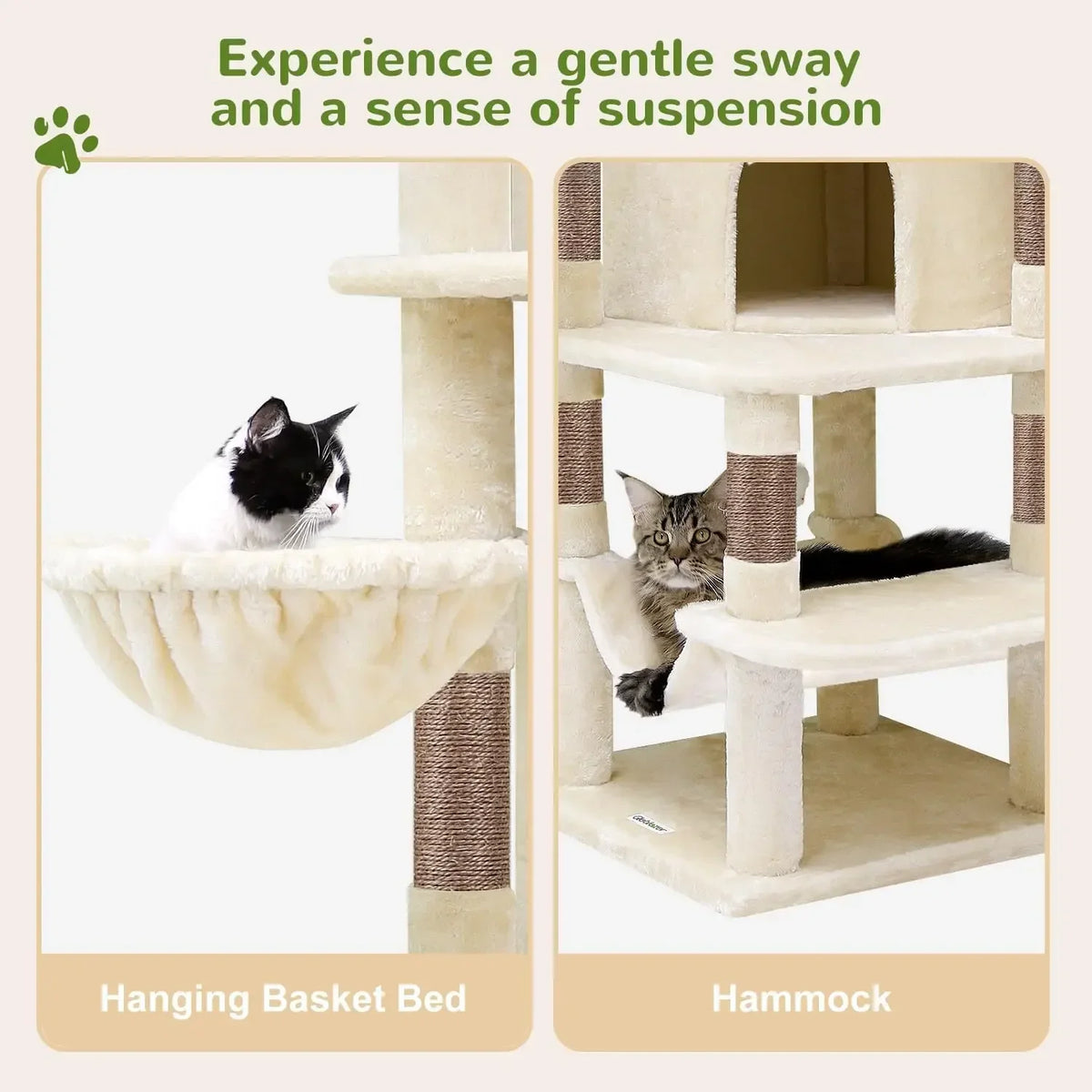 Corner Cat Tree Tower For Indoor Large Cats Four Levels